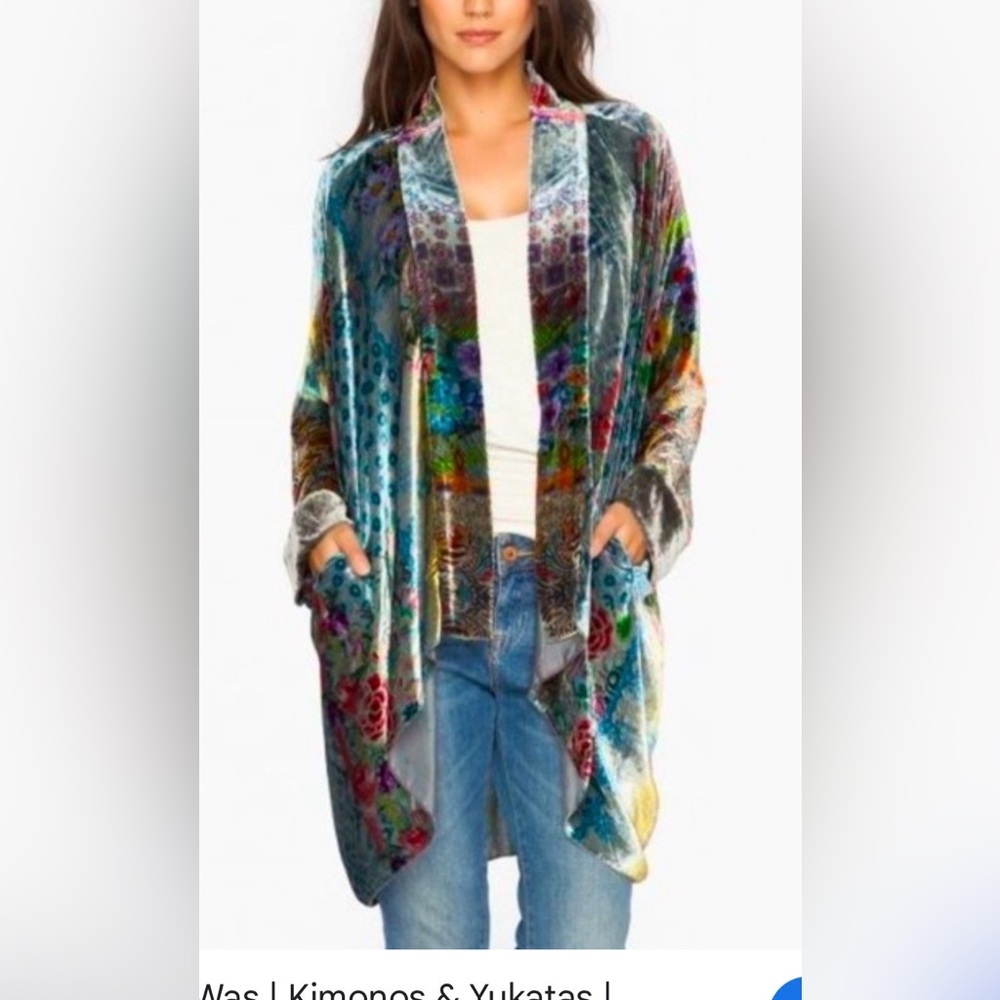 Johnny was Velvet Cardigan Silk Blend size M multicolored - Picture 2 of 11